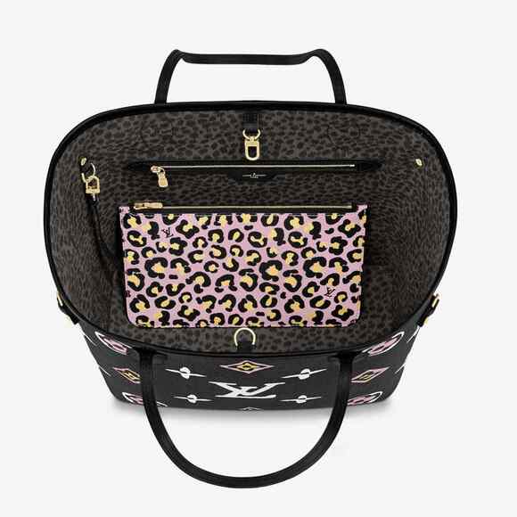Louis Vuitton Neverfull MM Wild At Heart Black White Tote Handle Shoulder Bag - Picture 10 of 13